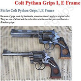 New Colt Python Grips I/ E Frame Checkered Open Back Hardwood Handmade Silver Medallions #Pyw02