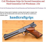 handicraftgrips New Colt Woodsman Grips Grips for Second Generation and Third Generation Colt Woodsman .22lr 2nd 3nd 2G 3G Hardwood Wood Checkered Handmade #Wmw06