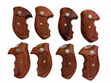 handicraftgrips New Smith & Wesson S&w J Frame Round Butt Bodyguard Grips Checkered Hardwood Handmade #JRW01