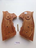 Smith & Wesson K/l Frame Round Butt Revolver Grips Hardwood Finger Groove Checkered Handmade #Krw13