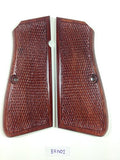 New Browning High Power Hp Grips Checkered Hardwood Wood Handmade #Bhw02