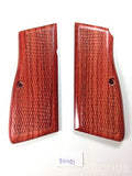 New Browning High Power Hp Grips Checkered Hardwood Wood Handmade #Bhw01