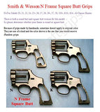 handicraftgrips New Smith & Wesson N Frame Square Butt Grips Diamond Checkered Hardwood Open Back