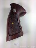 Smith & Wesson K/l Frame Square Butt Revolver Grips Hardwood Checkered Openback Handmade #Ksw31