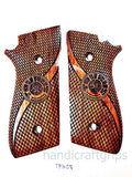 New Taurus Pt92 Pt99 Pt100 Pt101 with Decocker PT pt 92 99 100 101 Hardwood Wood Lazer Grips grips Handmade Checkered Handmade #Tpw08