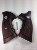 Smith & Wesson K/l Frame Square Butt Revolver Grips Hardwood Checkered Openback Handmade #Ksw31