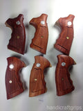 Smith & Wesson K/l Frame Square Butt Revolver Grips Hardwood Checkered Openback Handmade #Ksw32