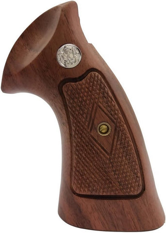 handicraftgrips Ksw46## New Smith & Wesson K/L S&W K L Frame Square Butt Revolver Grips Hardwood Hard Wood Open Back Checkered Handmade Handcraft Silver Medallions Sport for Men Birthday Gift