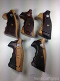 Smith & Wesson K/l Frame Square Butt Revolver Grips Hardwood Checkered Openback Handmade #Ksw33