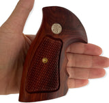 handicraftgrips New Smith & Wesson N Frame Square Butt Grips Checkered Hardwood Finger Groove #Nsw19