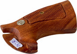 handicraftgrips New Smith & Wesson N Frame Round Butt Grips Checkered Hardwood Open Back #NRW03