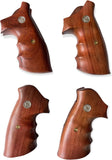 handicraftgrips New Smith & Wesson N Frame Round Butt Grips Diamond Checkered Hardwood Open Back