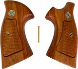 handicraftgrips New Smith & Wesson N Frame Square Butt Grips Checkered Hardwood Open Back