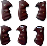 Smith & Wesson K/l S&W K L Frame Square Butt Grips Hardwood Checkered Finger Groove Silver Medallions Handmade #KSW34