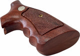 handicraftgrips New Smith & Wesson S&W N Frame Square Butt Grips Silver Medallions Checkered Finger Groove Hardwood Hard Wood Handmade Beautiful Sport for Men Birthday Newyear Nsw31