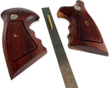 handicraftgrips New Smith & Wesson N Frame Square Butt Grips Checkered Hardwood Finger Groove #Nsw19