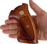 handicraftgrips Nsw39## New Smith & Wesson S&W N Frame Square Butt Grips Silver Medallions Checkered Finger Groove Checkered Hardwood Wood Handcraft Handmade Sport for Men Birthday