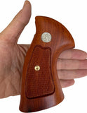 handicraftgrips New Smith & Wesson N Frame Square Butt Grips Checkered Hardwood Open Back Finger Groove #Nsw13