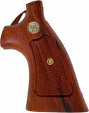 handicraftgrips New Smith & Wesson N Frame Square Butt Grips Checkered Hardwood Open Back Finger Groove #Nsw13