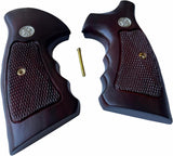 New Smith & Wesson N Frame Square Butt Grips Checkered Hardwood Finger Groove #Nsw12