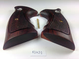 Smith & Wesson K/l Frame Square Butt Revolver Grips Hardwood Checkered Openback Handmade #Ksw31