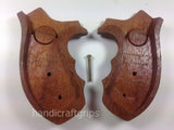 Smith & Wesson K/l Frame Round Butt Revolver Grips Hardwood Wood Finger Groove Smooth Open Back Handmade #Krw41