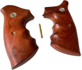 handicraftgrips New Smith & Wesson N Frame Round Butt Grips Diamond Checkered Hardwood Open Back