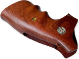 handicraftgrips New Smith & Wesson N Frame Round Butt Grips Diamond Checkered Hardwood Open Back