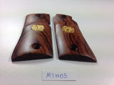 New Grips for Colt Mustang Smooth Gold Medallions pocketlite Pistol Hardwood Handmade Grips #MTW05