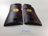 New Grips for Colt Mustang Smooth Gold Medallions pocketlite Pistol Hardwood Handmade Grips #MTW06