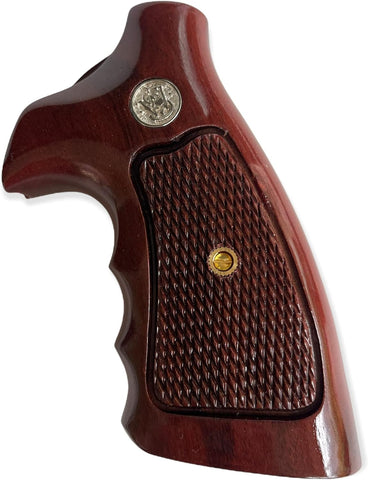 Smith & Wesson K/l Frame Square Butt Revolver Grips Hardwood Checkered Handmade #Ksw25