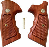 Smith & Wesson K/l S&W K L Frame Square Butt Grips Hardwood Smooth Open Back Finger Groove Silver Medallions Handmade #KSW35