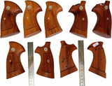 handicraftgrips New Smith & Wesson N Frame Square Butt Grips Checkered Hardwood Open Back Finger Groove #Nsw13