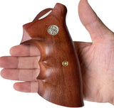 handicraftgrips New Smith & Wesson N Frame Round Butt Grips Diamond Checkered Hardwood Open Back