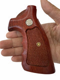 handicraftgrips New Smith & Wesson S&W N Frame Square Butt Grips Silver Medallions Checkered Finger Groove Hardwood Hard Wood Handmade Beautiful Sport for Men Birthday Newyear Nsw31