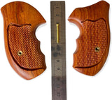 handicraftgrips Rossi Small Frame Round Butt Revolver Grips Checkered Hardwood Handmade