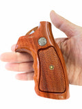 Smith & Wesson K/l Frame Square Butt Revolver Grips Hardwood Finger Groove Checkered Handmade #Ksw10