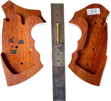 handicraftgrips New Smith & Wesson N Frame Round Butt Grips Diamond Checkered Hardwood Open Back