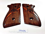 New Taurus Pt92 Pt99 Pt100 Pt101 with Decocker PT pt 92 99 100 101 Hardwood Wood Lazer Grips grips Handmade Checkered Handmade #Tpw08