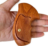 handicraftgrips Rossi Small Frame Round Butt Revolver Grips Checkered Hardwood Handmade