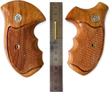 handicraftgrips NRW16## New Smith & Wesson S&W N Frame Round Butt Grips 22 25 29 325 327 329 520 610 625 627 629 Hard Wood Handmade Engraved Checkered Finger Groove Handcraft Special Birthday Gift