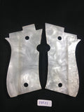 handicraftgrips New Beretta 81 and 84 F/fs .380 White Pearl Color Polymer Resin Handmade #B8r01