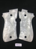 handicraftgrips New Beretta 81 and 84 F/fs .380 White Pearl Color Polymer Resin Handmade #B8r01