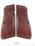 New Browning High Power Hp Grips Checkered Hardwood Wood Handmade #Bhw02